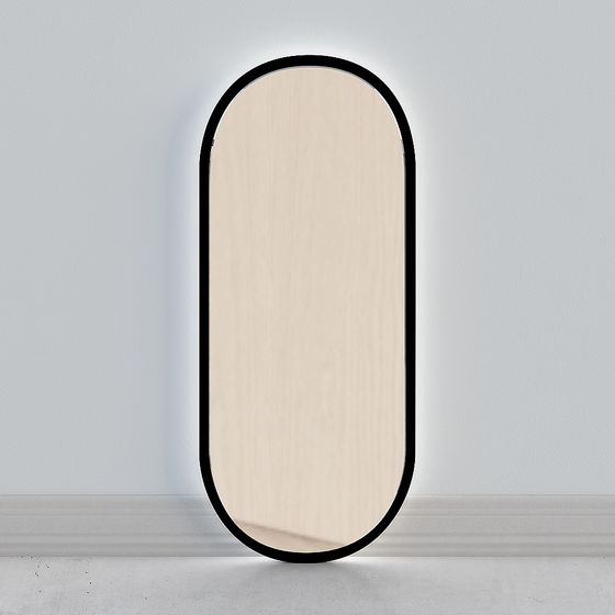 Elegant Oval Mirror 3D model for Modern Interiors