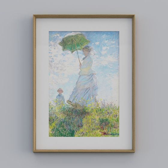 The Wanderer 3D model – Stylish Lady with Green Umbrella