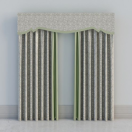 Stylish Low-Polygon Curtain 3D Model for Modern Interiors