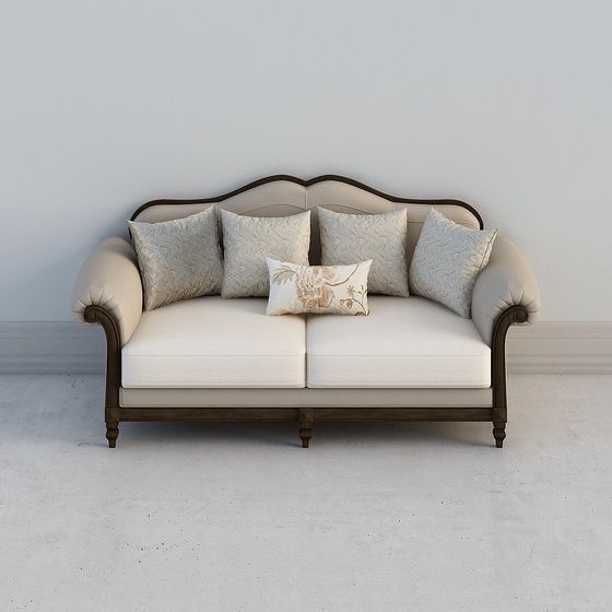 Elegant Vintage Sofa 3D model for Modern Design