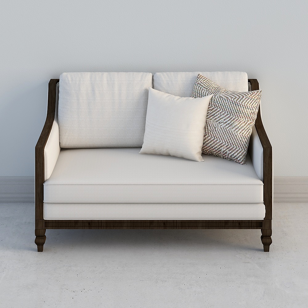 Sofá de dos plazas con estructura de madera Barton