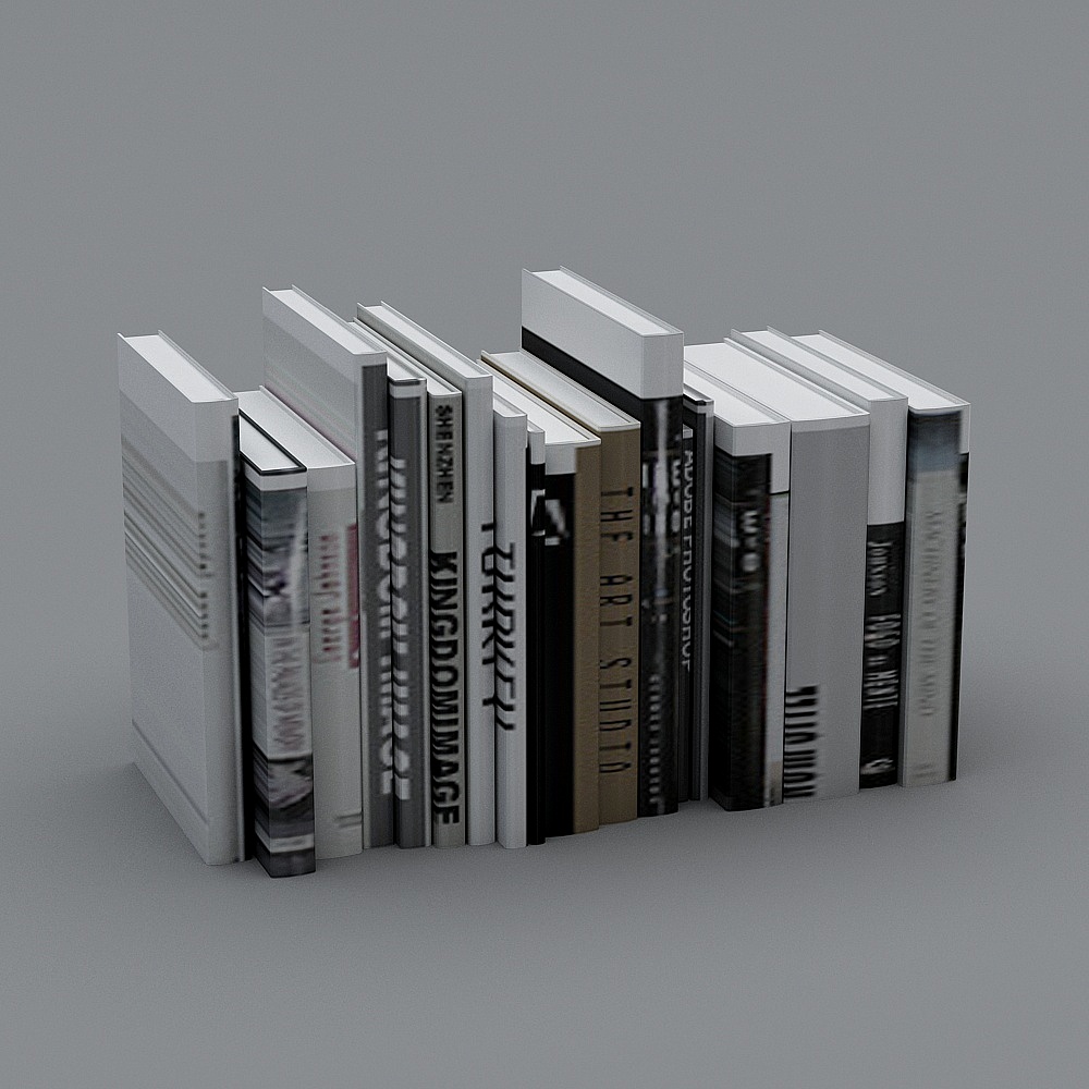 High-Detail Low-Poly Bookshelf 3D model