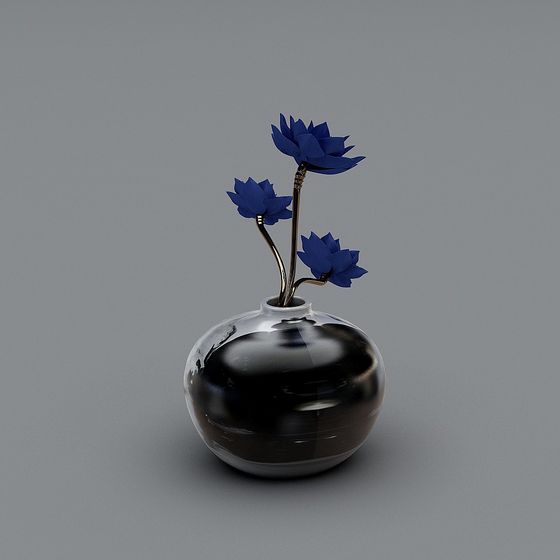 Blue Lotus Vase 3D model