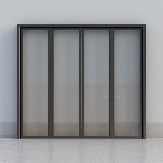 Elegant Glass Sliding Door 3D model