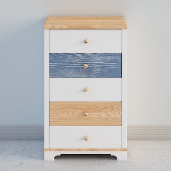 Elegant Four-Drawer Cabinet 3D model