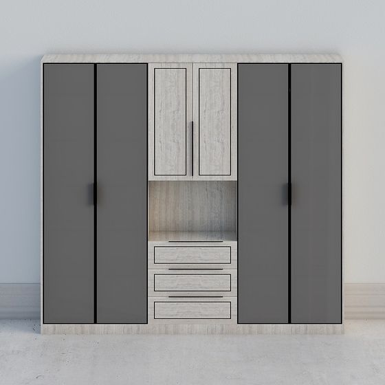 Stylish Minimalist Wardrobe 3D model