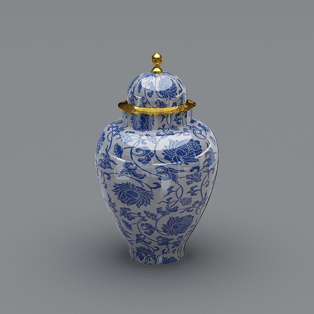 Qinghua Porcelain Storage Jar 3D Model