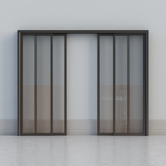 Modern Glass Sliding Door 3D model