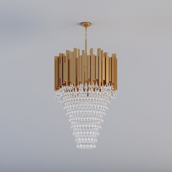Golden Cascade 3D model Chandelier