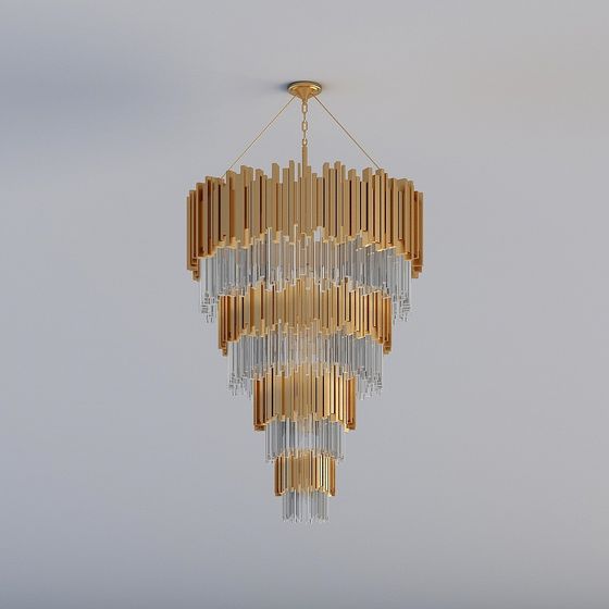 Luminous Geometric Chandelier 3D model
