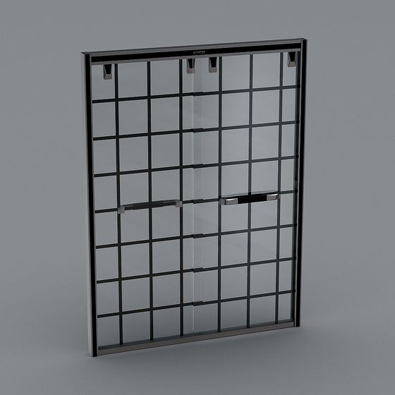 Stylish Glass Curtain Wall 3D Model