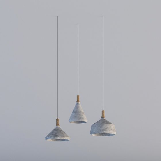 Concrete Pendant Light 3D model for Contemporary Design