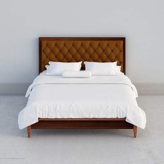 Elegant Classic Headboard 3D model for Modern Homes