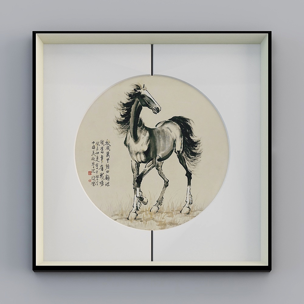 Black Frame Decorative Art 3D Model for Living Spaces