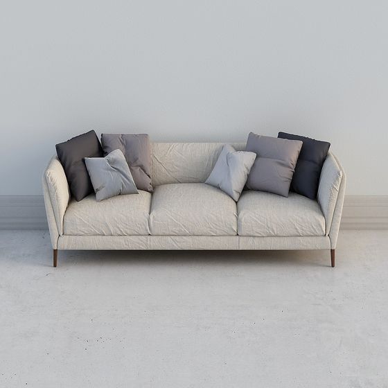 Contemporary Low-Polygon Sofa 3D model for Modern Interiors
