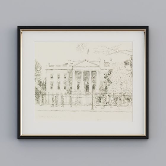 Classical White House 3D Model