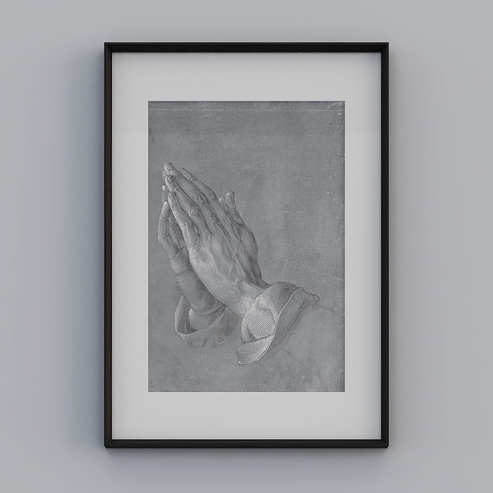 Praying Hands 3D model - Low Poly Style