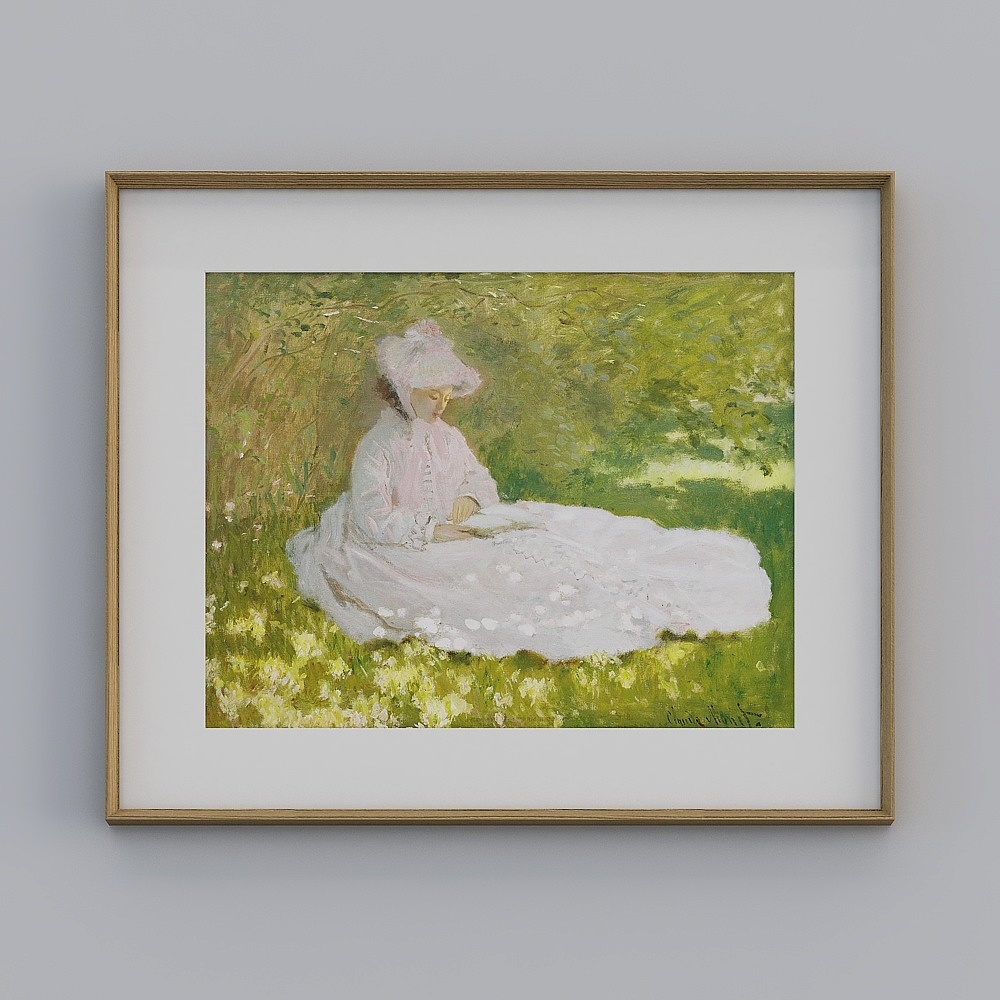 Kippoon Khung gỗ nâu chữ thập Monet Spring 92x112cm