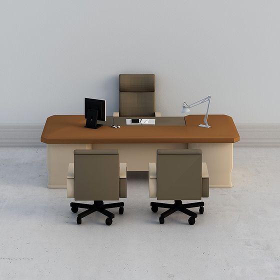 Modern Minimalist Office Furniture Set 3D model
