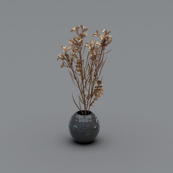 Dried Branch Vase 3D model