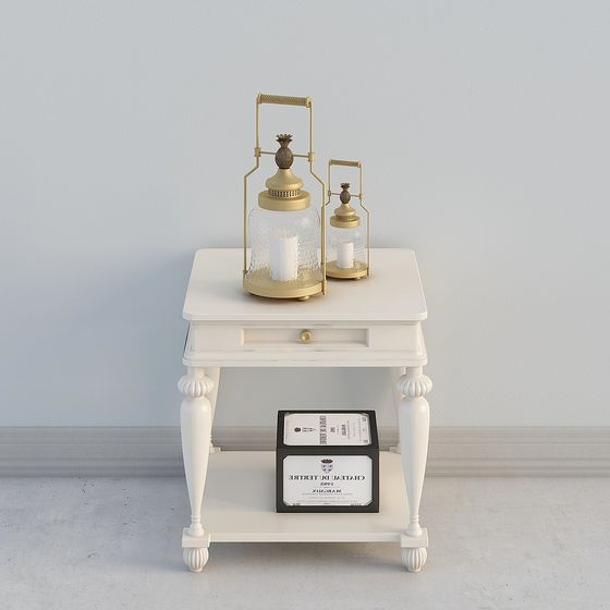 Elegant Low-Polygon Side Table 3D model