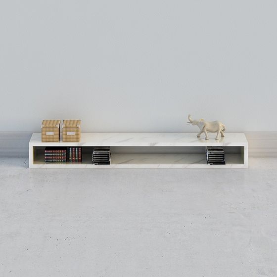 Elegant Marble Bookshelf 3D model