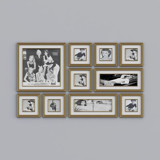 Neoclassical Picture Frame Wall 3D Model