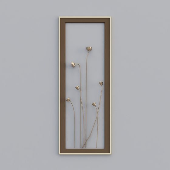 Golden Flower Language Wall Decor 3D model