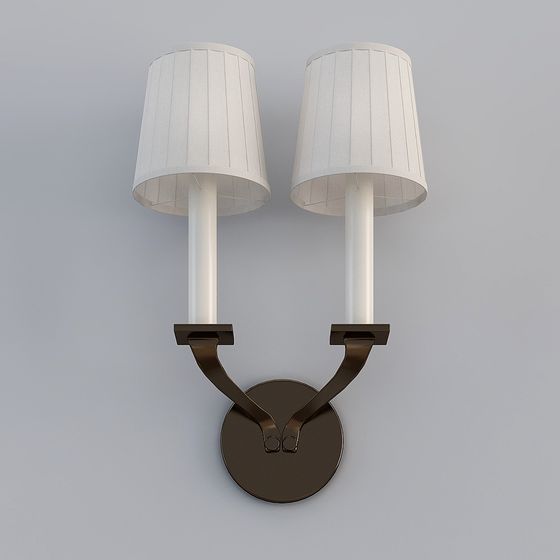 Elegant Double-Headed Wall Lamp 3D model for Interiors