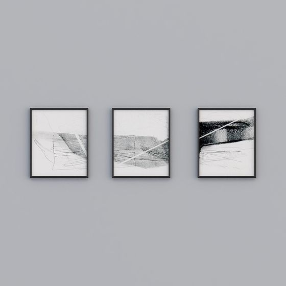 Stylish Abstract Picture Frame Series 3D model