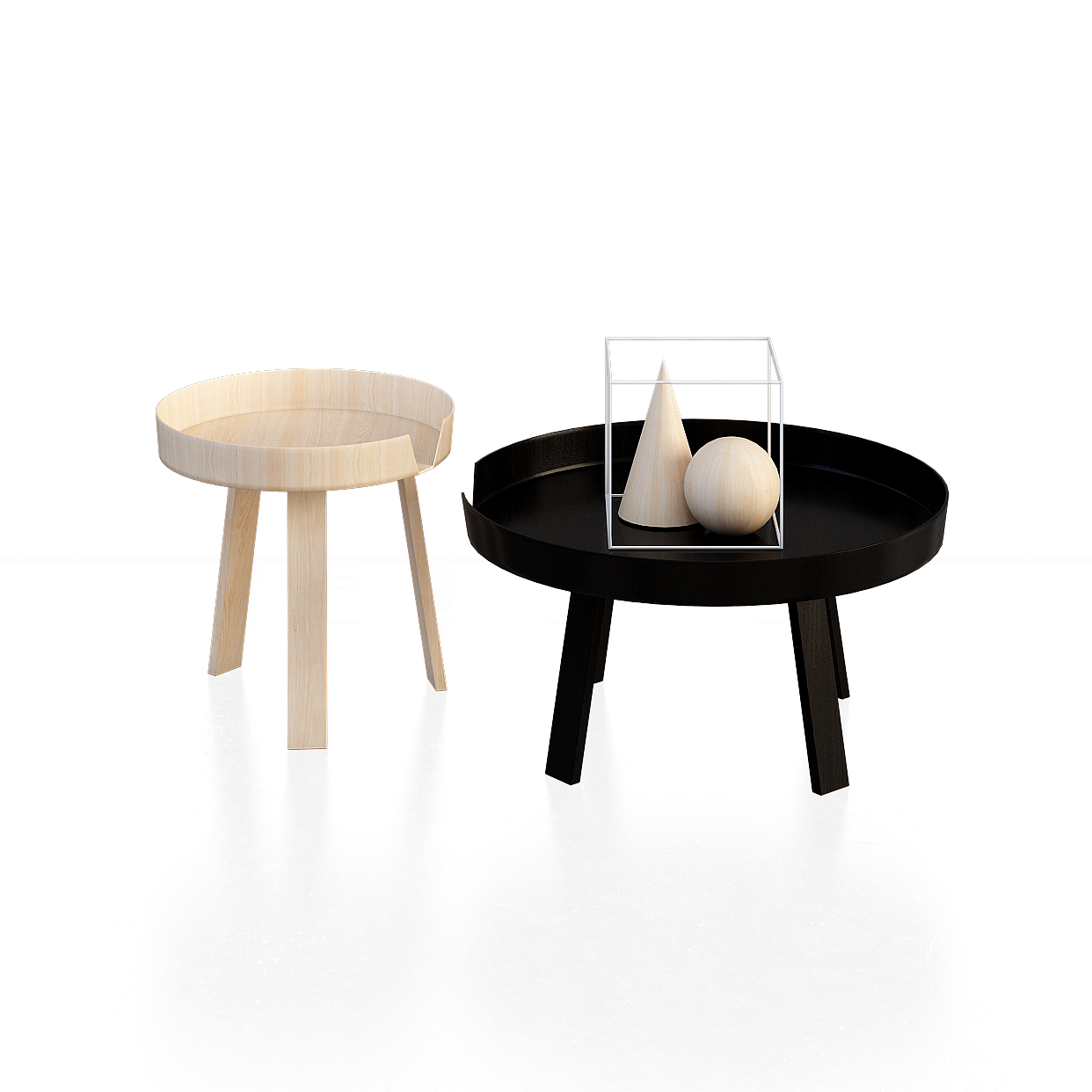 Urban Minimalist 3D Model – Low Poly Wood & Metal