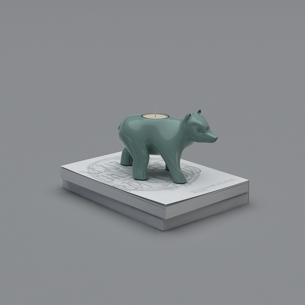 Cute Bear Candle Holder 3D model