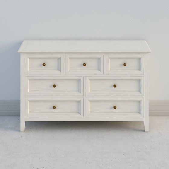 Stylish Six-Drawer Storage Cabinet 3D model for Creative Projects