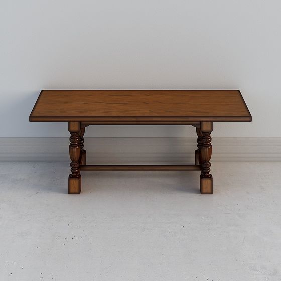 Elegant Vintage Style Long Table 3D model