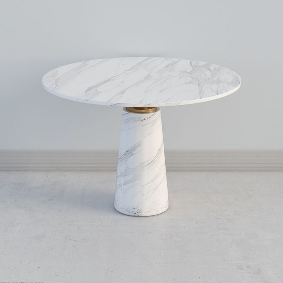 Stylish Marble Round Table 3D model