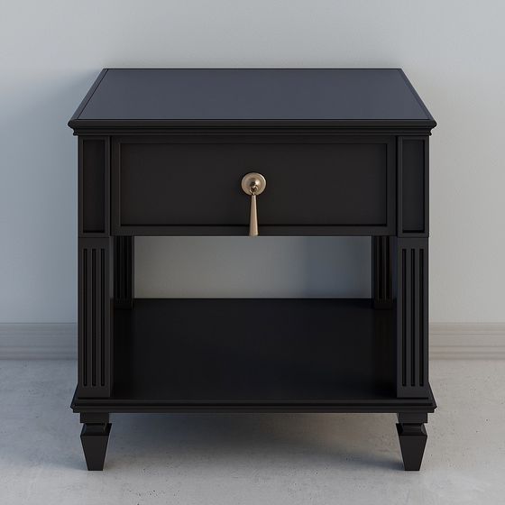 Elegant Black Nightstand 3D model for Modern Interiors