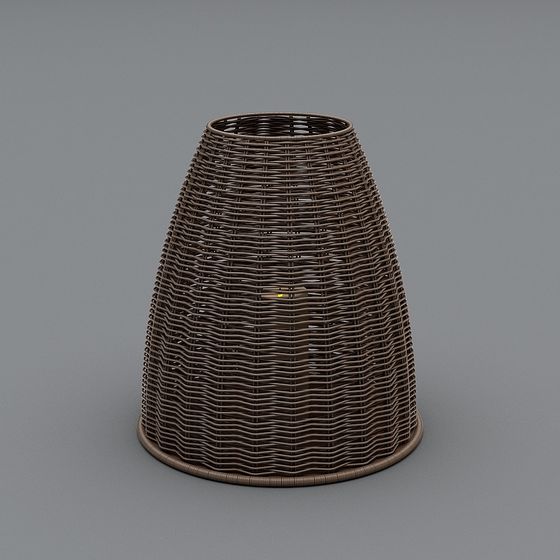 Rattan Lampshade Low-poly 3D model for Creative Works