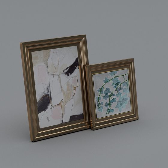 Elegant Double Frame 3D Model for Artistic Spaces