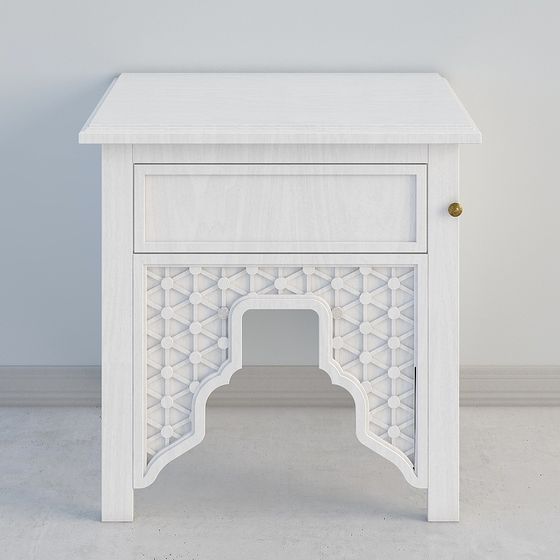 Elegant Moroccan-Inspired Bedside Table 3D model