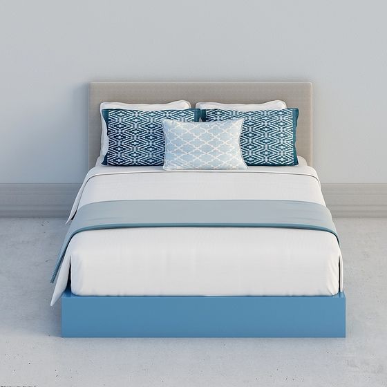 Modern Minimalist Bed 3D model