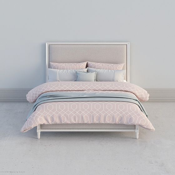 Elegant Low-Polygon Bed 3D model for Modern Homes