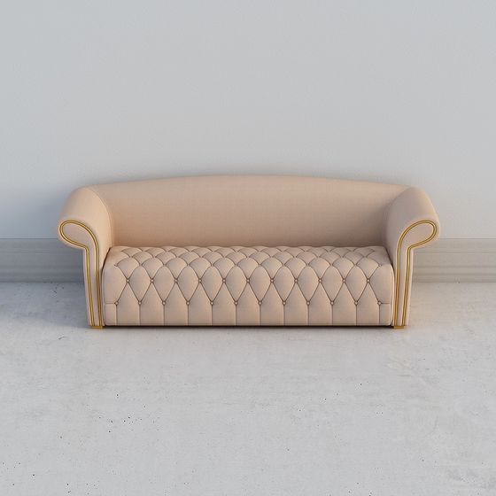 Elegant Low-Poly Sofa 3D model