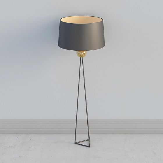 Sleek Low-Poly 3D Floor Lamp Model