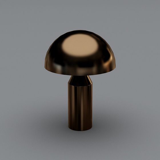Mushroom Lamp 3D Model - Minimalist Metal Design