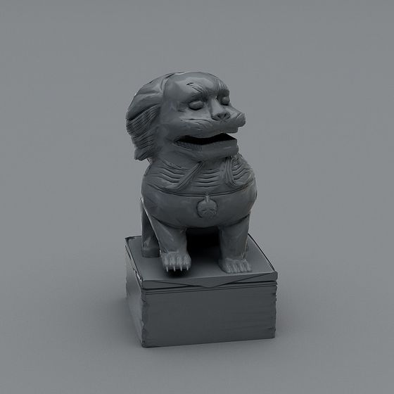 Majestic Stone Lion 3D model