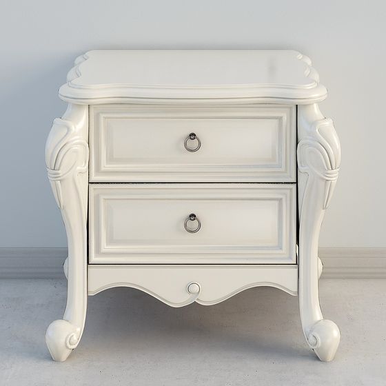 Elegant Low Polygon Bedside Table 3D model