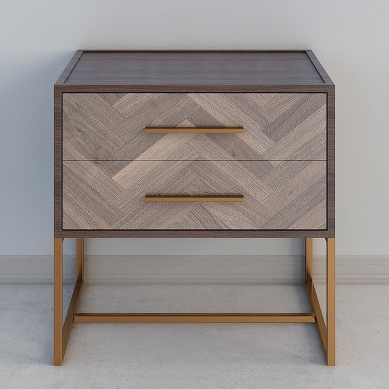 Elegant Nightstand 3D model with Unique Design