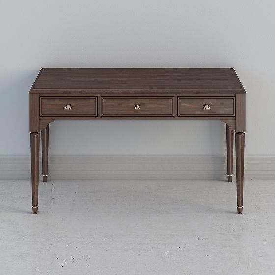 Elegant Retro Office Desk 3D model
