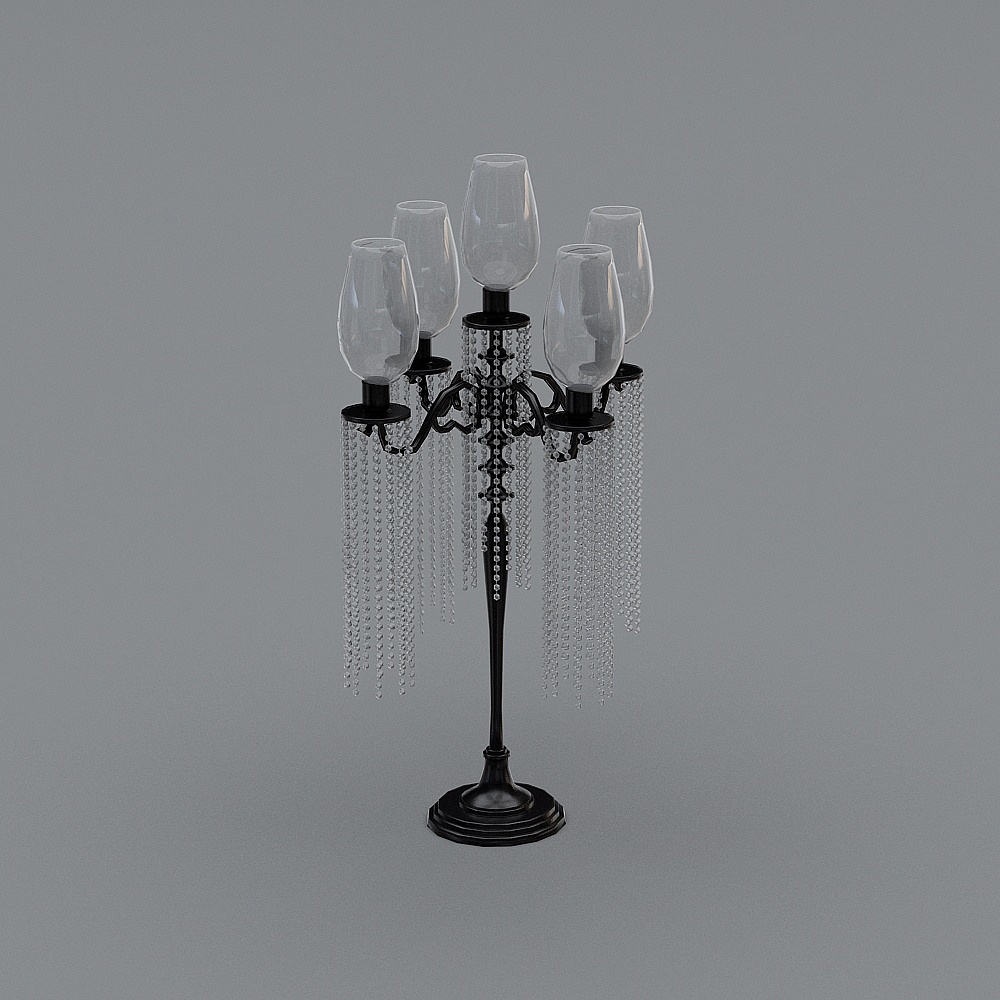 Elegant Crystal Candelabra 3D Model