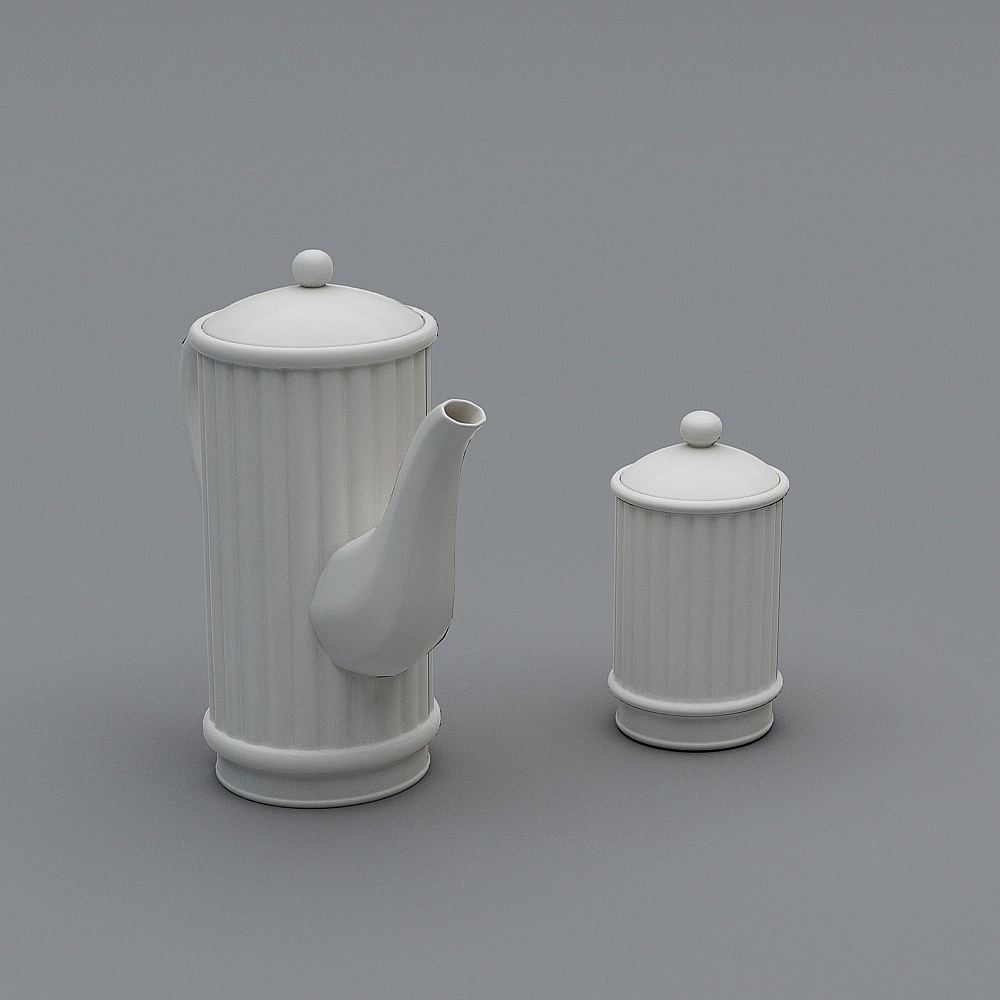 Vintage Tea Set 3D model